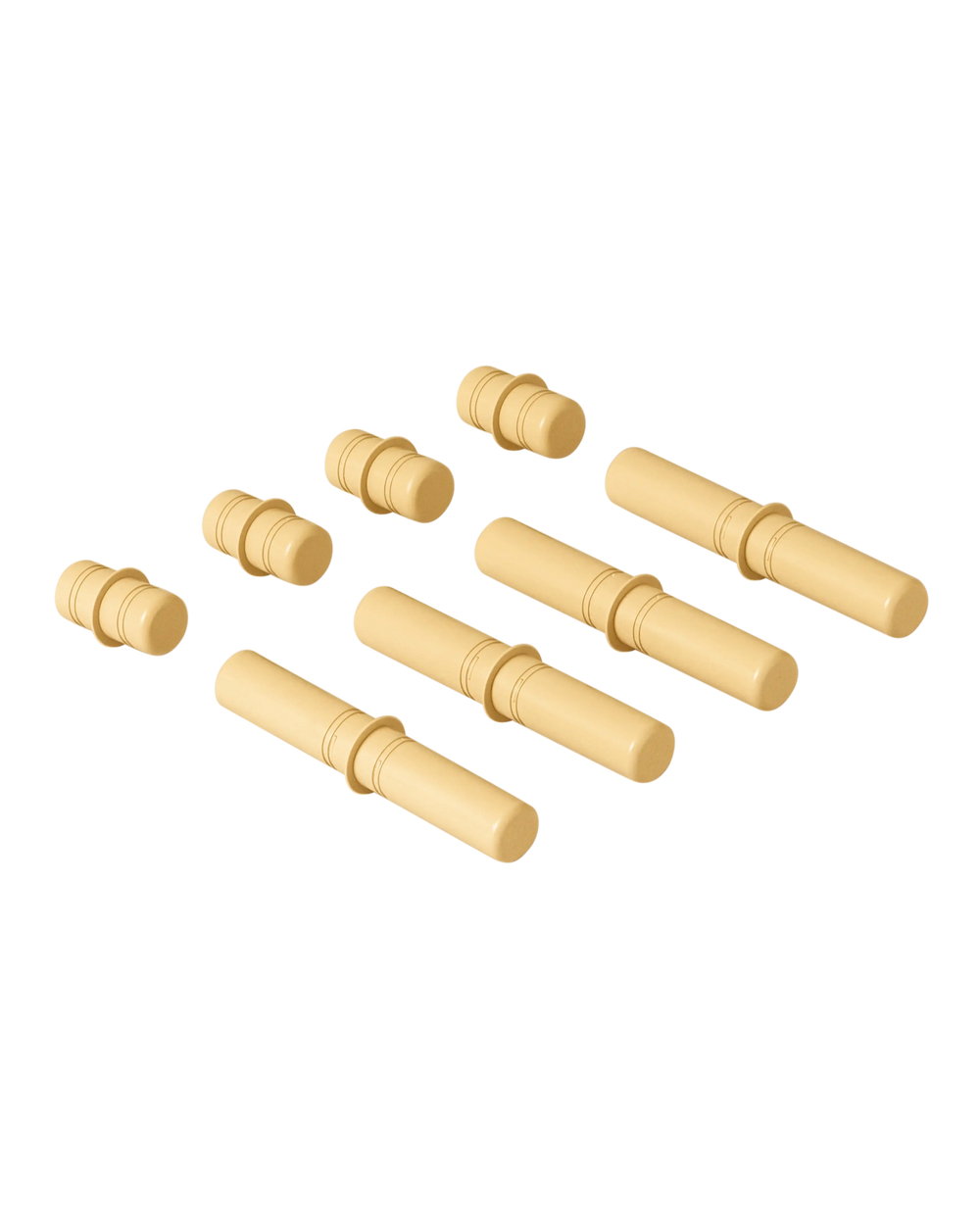 MODU connector pegs in Honey Yellow. Life-sized building toy for open-ended active play