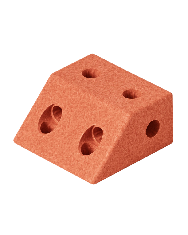 MODU angle block in Burnt Orange. Life-sized building toy for open-ended active play.