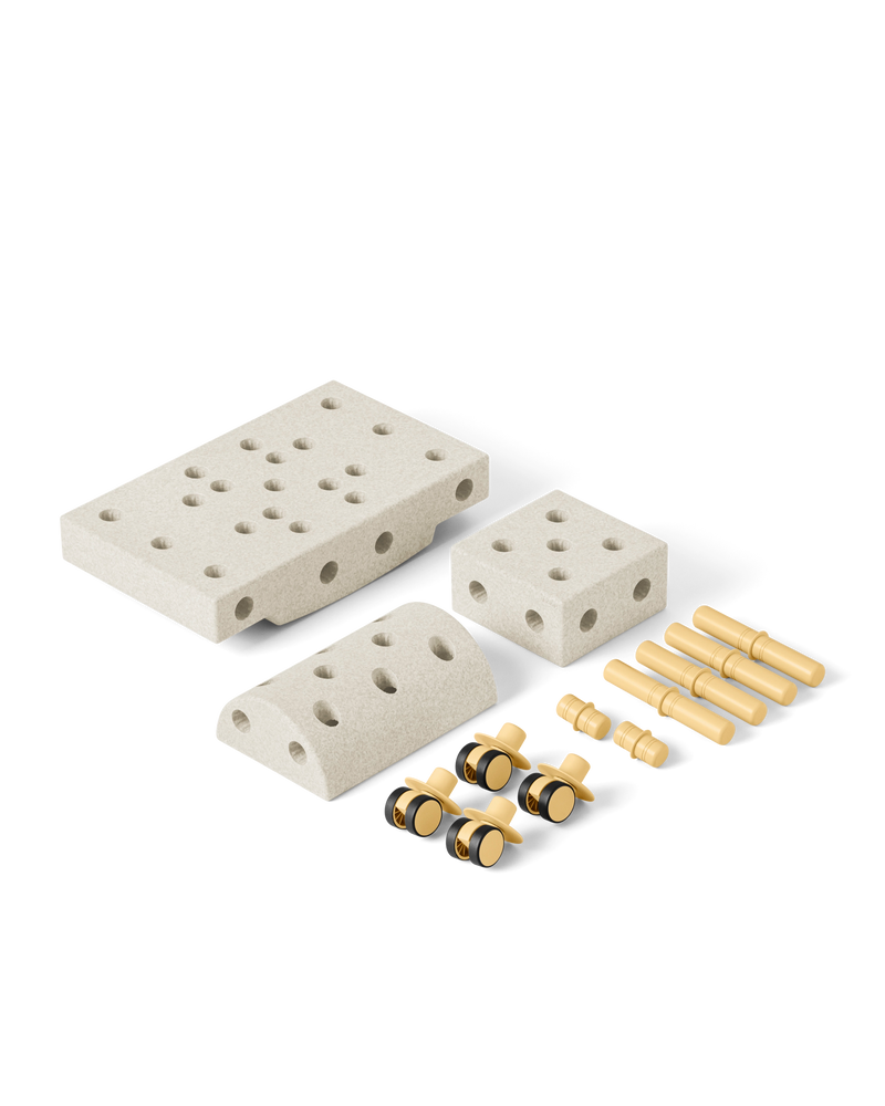 MODU Curiosity Set in Sand Grey Honey Yellow content.