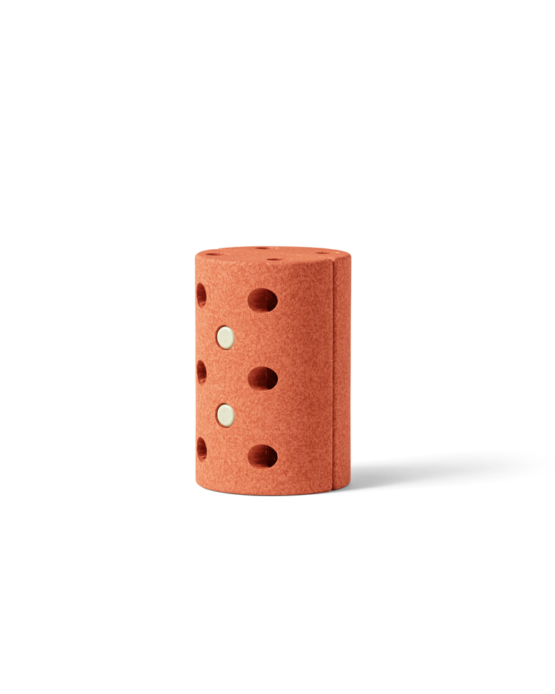 MODU Roller in Burnt Orange Dusty Green. Use for Tummy time, balance play, and obstacle courses. Doubles as kids stool.