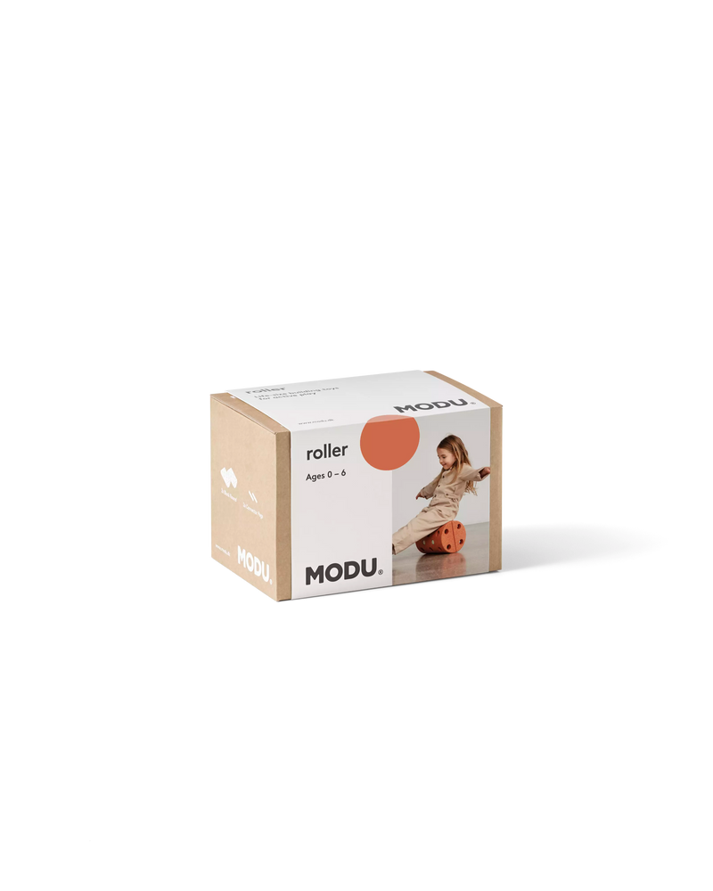 MODU Roller in Burnt Orange Dusty Green packaging.