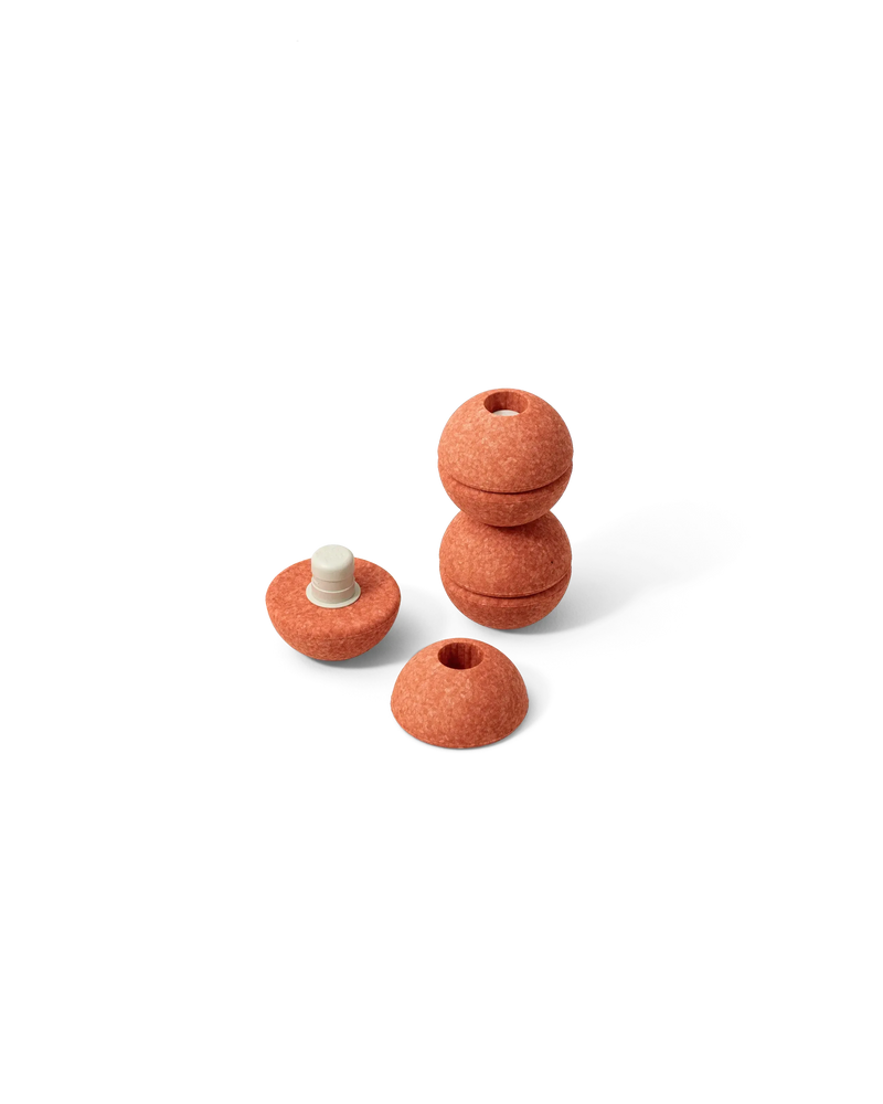 MODU Foam Balls set in the color burnt orange.
