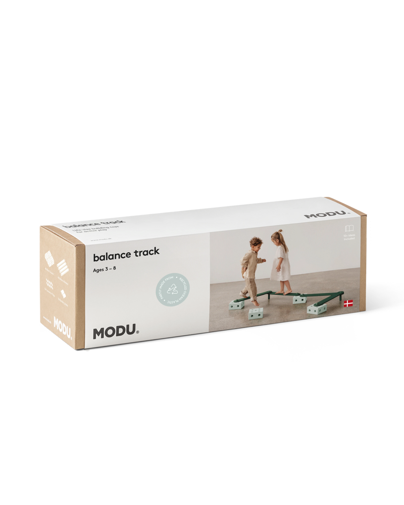 Product packaging for the ocean mint MODU Balance Track.