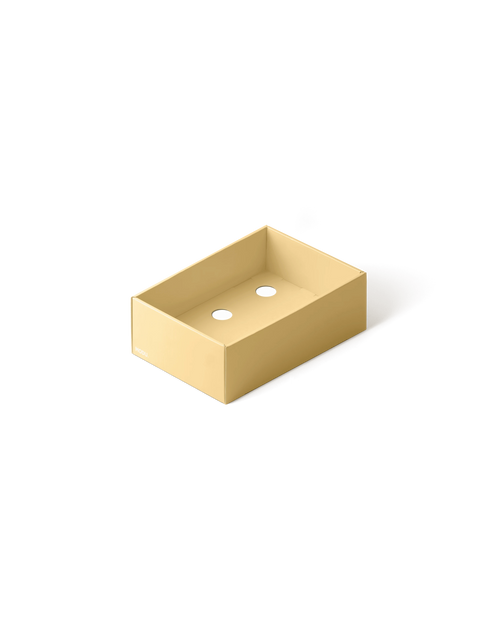MODU Folding Box in the color honey yellow.