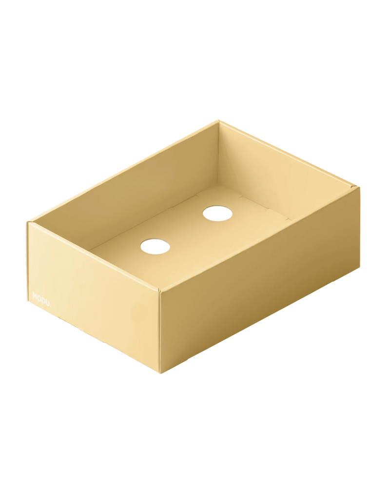 MODU Folding Box in the color honey yellow.
