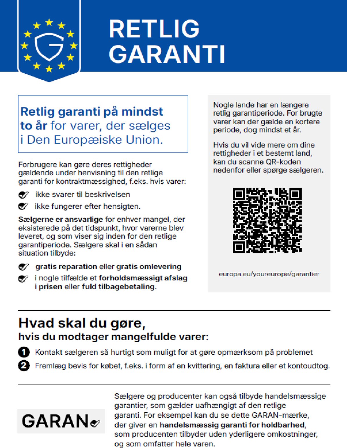 100 dages returret  /  2 års garanti