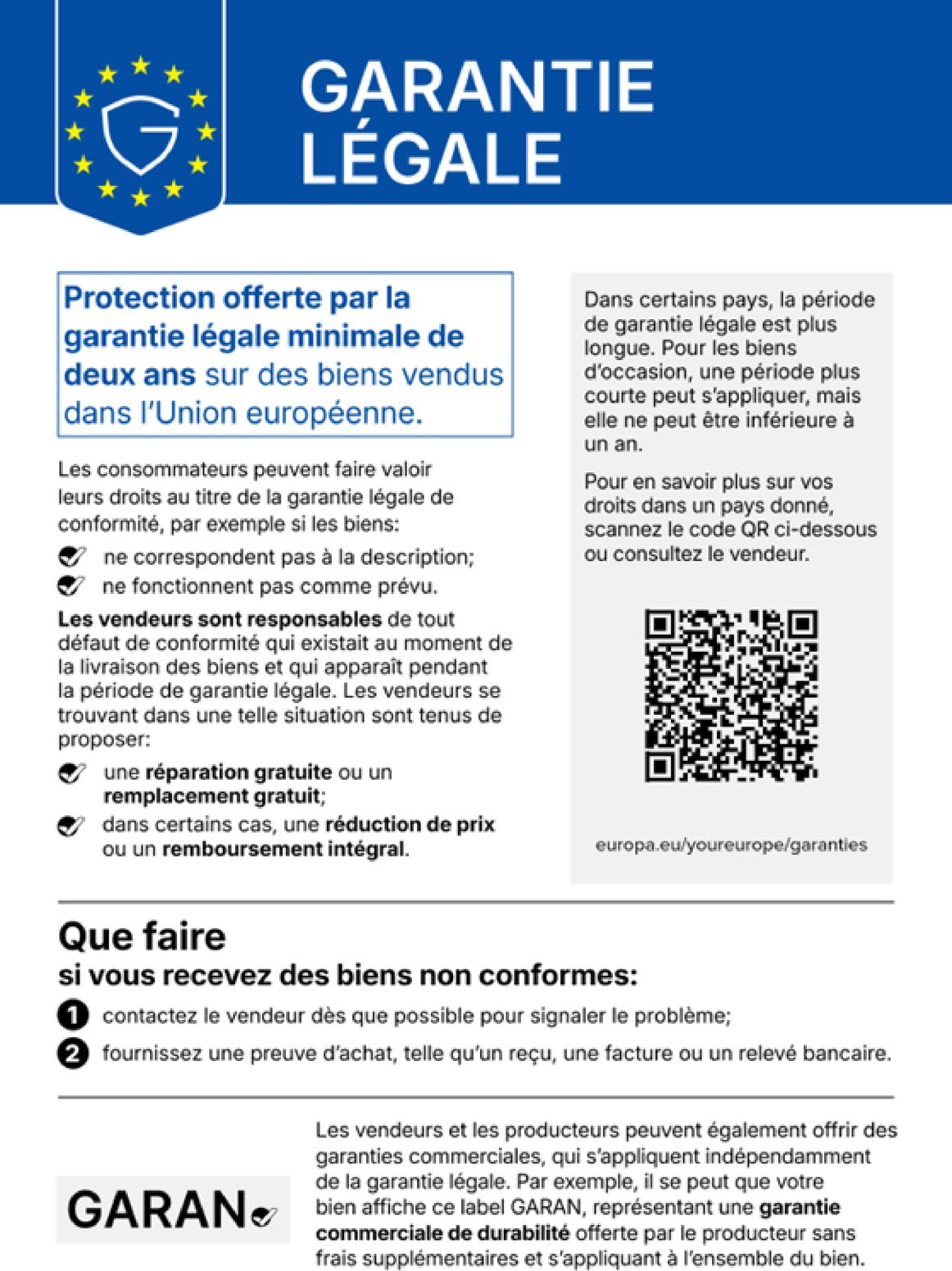 Retours sous 100 jours  /  Garantie 2 ans