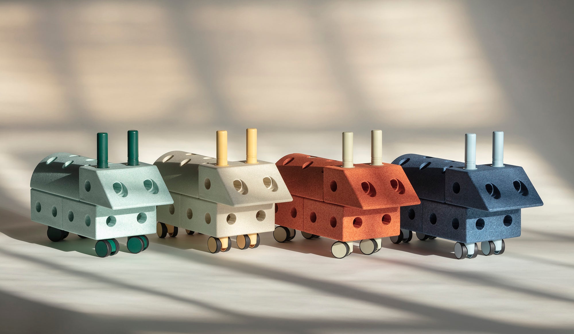 MODU product lineup. Life-sized building toys for active play.
