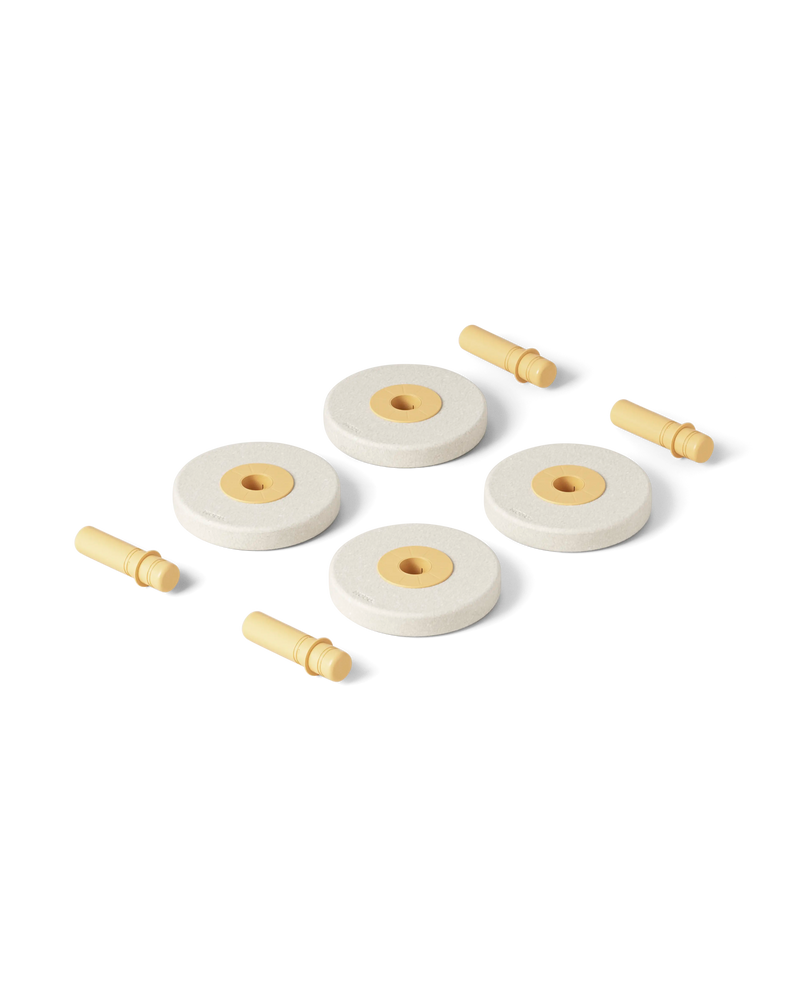 MODU foam wheels in Sand Grey Honey Yellow. Use for baby walkers and stable ride-ons for babies and toddlers.
