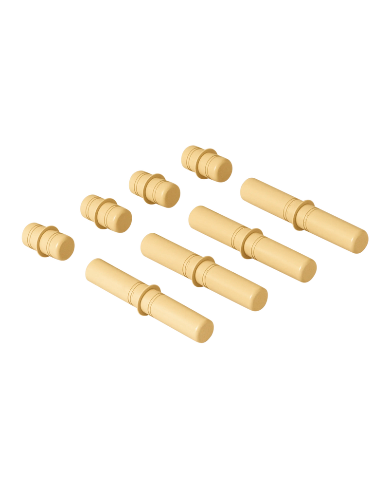 MODU connector pegs in Honey Yellow. Life-sized building toy for open-ended active play