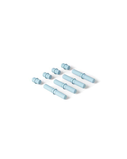 MODU connector pegs in Sky Blue. Life-sized building toy for open-ended active play