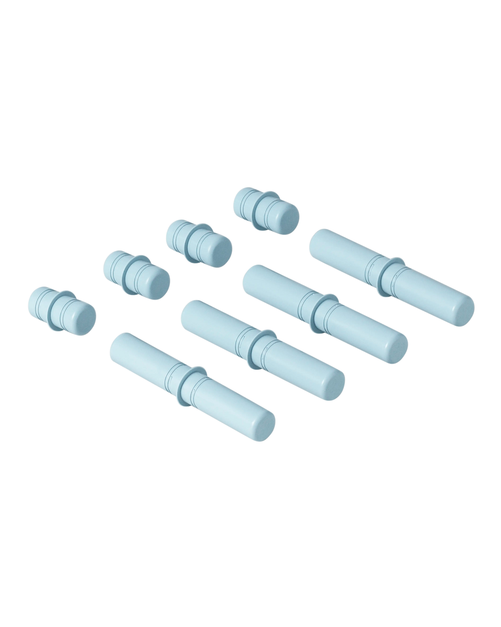 MODU connector pegs in Sky Blue. Life-sized building toy for open-ended active play