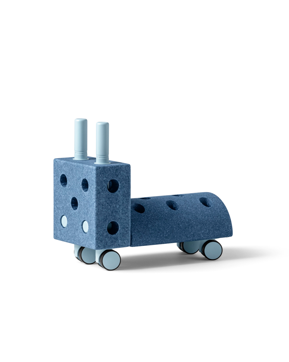 MODU Tiny Ride, ride-on toy for babies and toddlers, in the color Deep Blue Sky Blue.